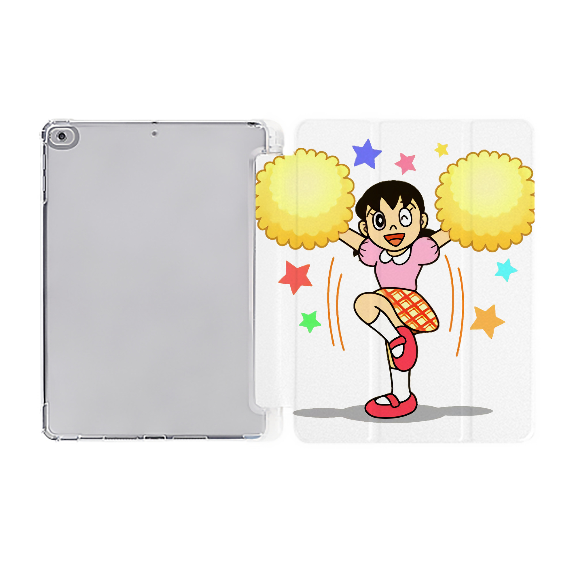 （画像用） ドラえもん みなもと しずか Doraemon Shizuka Minamoto IPad ケース ペン収納付き 三つ折りスタンド PUレザー×シリコン 対応機種9.5/10.5/10.9インチ